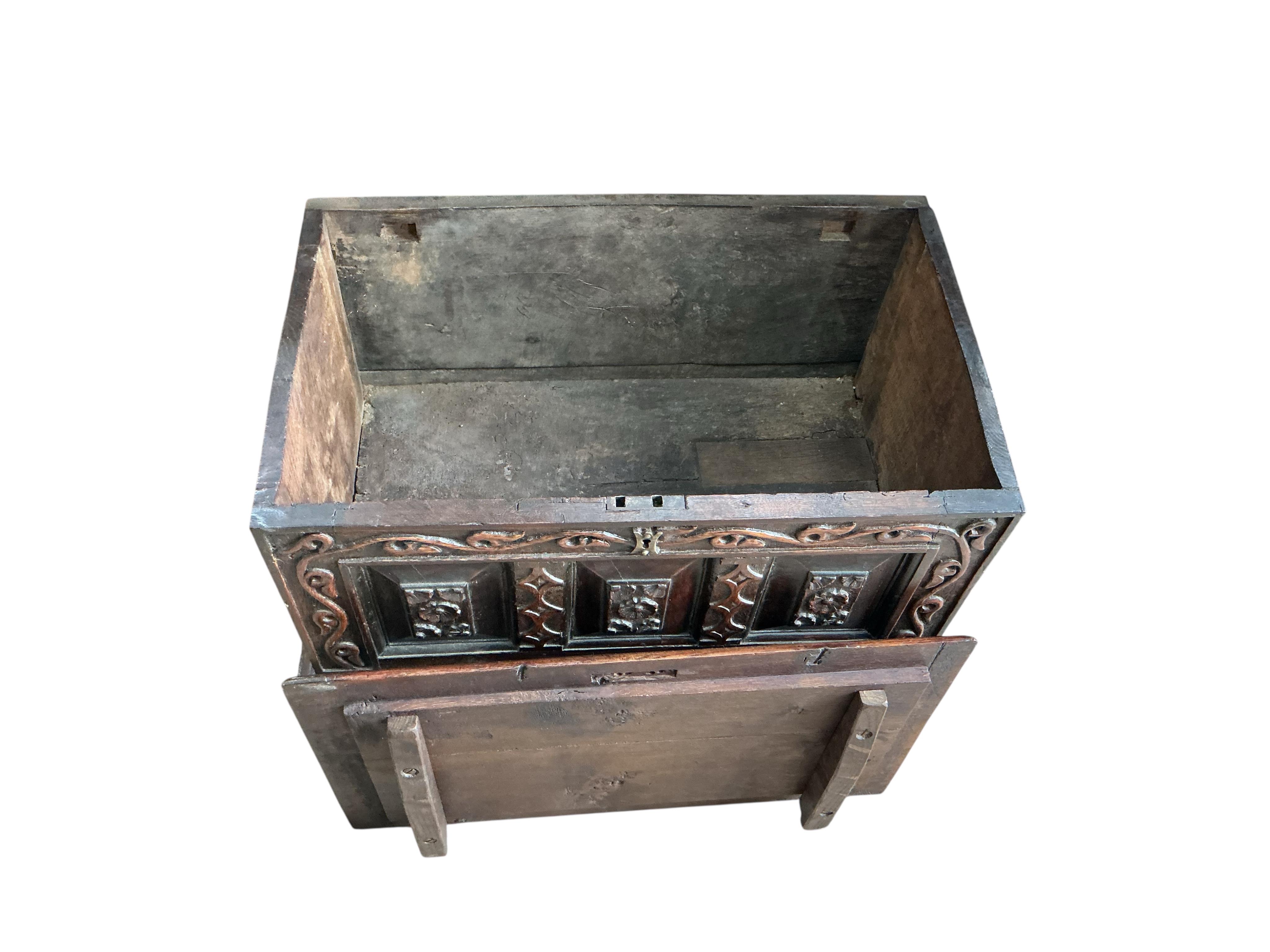 A 19th century Welsh miniature mule chest, width 59cm, depth 37cm, height 53cm